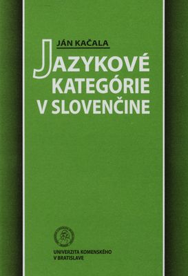 Jazykové kategórie v slovenčine /