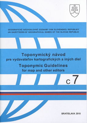 Toponymický návod pre vydavateľov kartografických a iných diel /