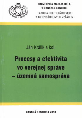 Procesy a efektivita vo verejnej správe - územná samospráva /