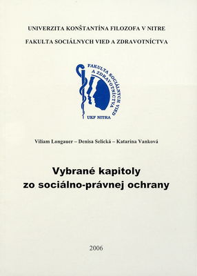 Vybrané kapitoly zo sociálno-právnej ochrany /
