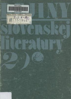 Dejiny slovenskej literatúry 2. 2, novšia slov. literatúra 1780-1918 /