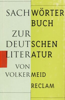 Sachwörterbuch zur deutschen Literatur /