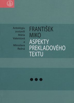 František Miko: Aspekty prekladového textu /