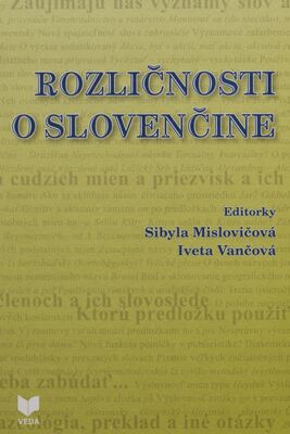 Rozličnosti o slovenčine /