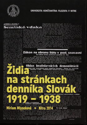 Židia na stránkach denníka Slovák 1919-1938 /