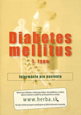Diabetes mellitus 1. typu : informácie pre pacienta /