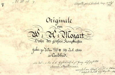 Allegretto per il cembalo originale von W. A. Mozart Sohn des großen Komponisten. /