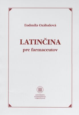 Latinčina pre farmaceutov /