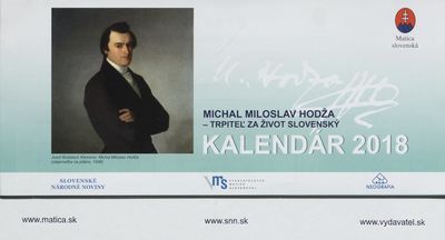 Michal Miloslav Hodža - trpiteľ za život slovenský kalendár 2018 /
