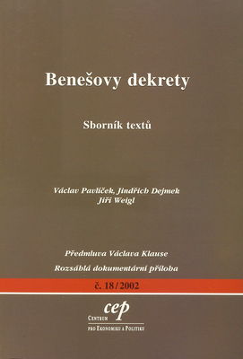 Benešovy dekrety : sborník textů. č. 18/2002 /