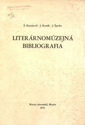 Literárnomúzejná bibliografia /