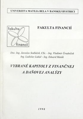 Vybrané kapitoly z finančnej a daňovej analýzy /