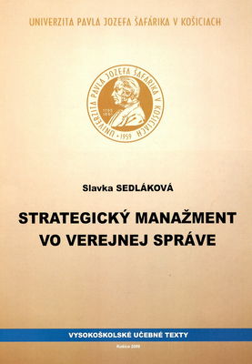 Strategický manažment vo verejnej správe /