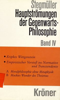 Hauptströmungen der Gegenwartsphilosophie : eine kritische Einführung. Band IV.