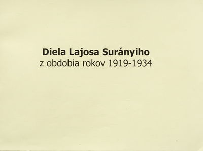 Diela Lajosa Surányiho z obdobi rokov 1919-1934.