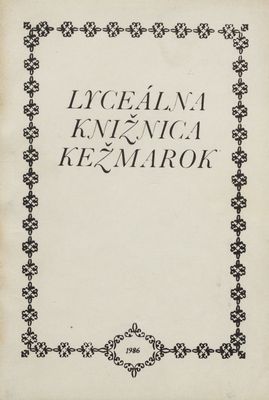 Historický fond Lyceálnej knižnice v Kežmarku /