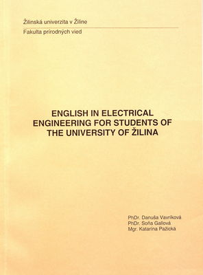 English in electrical engineering for students of the university of Žilina /