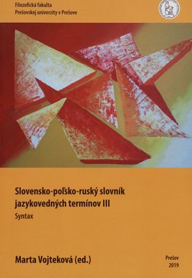 Slovensko-poľsko-ruský slovník jazykovedných termínov. III, Syntax /