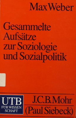 Gesammelte Aufsätze zur Soziologie und Sozialpolitik /