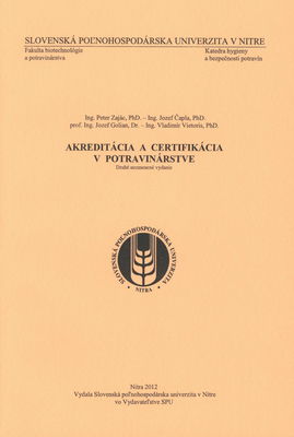 Akreditácia a certifikácia v potravinárstve /