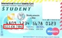 Number from smart card e.g. student card  0234567890